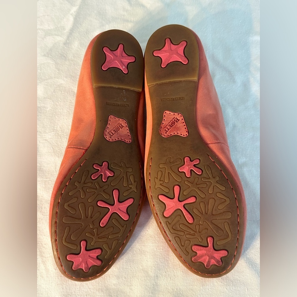 Born Tlythe Scalloped Ballet Flats Coral Pink Sz 8 - Picture 2 of 11
